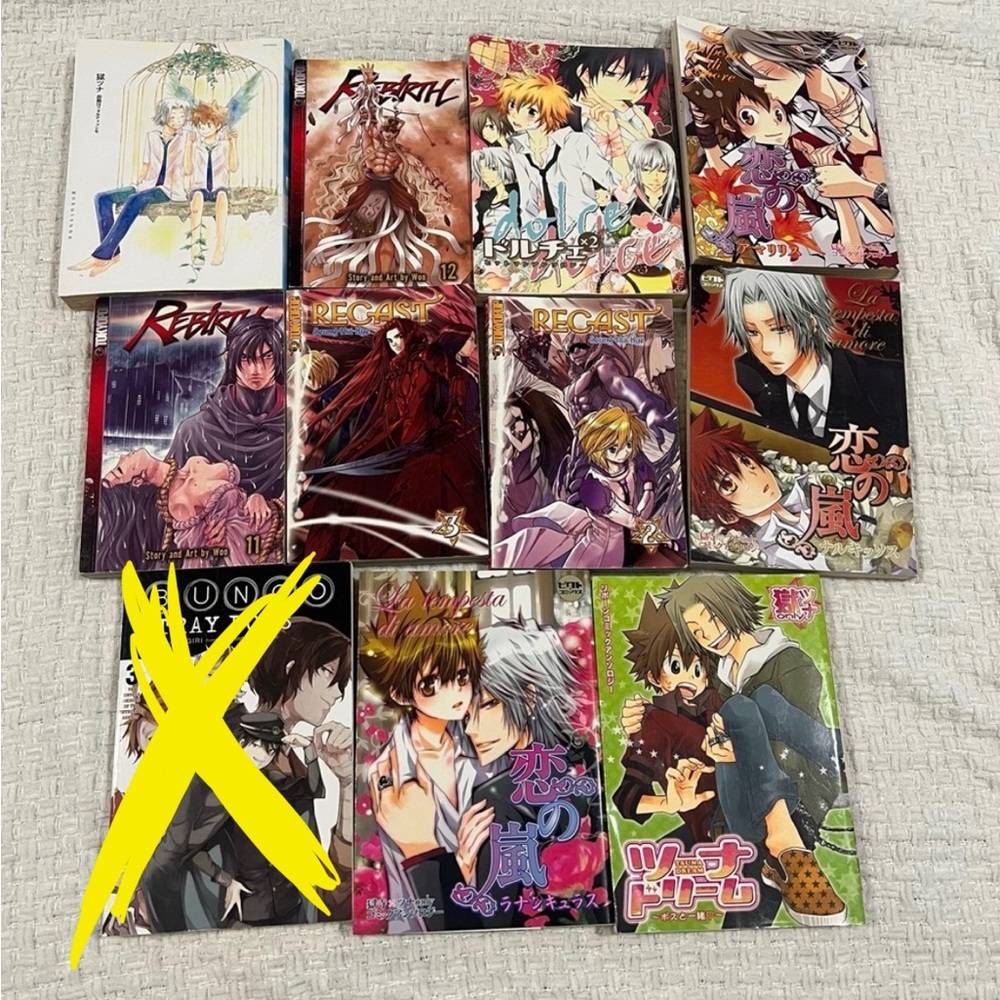 Lot of 10 Manga Books Mixed Series English & Japanese